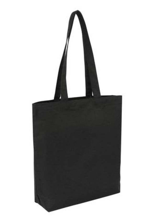Cotton Tote Black With Bottom Only
