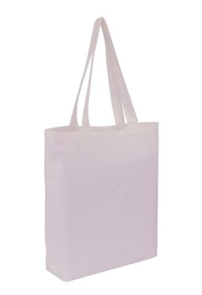 Cotton Tote With Base Gusset Only - White