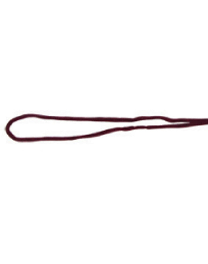 A burgundy chin strap break-away clip with a simple loop design. It features a logo on the strap.