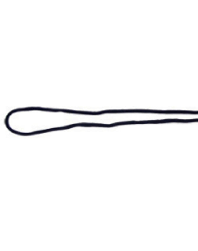 A black chin strap break-away clip, featuring a simple elongated design with a loop at one end.