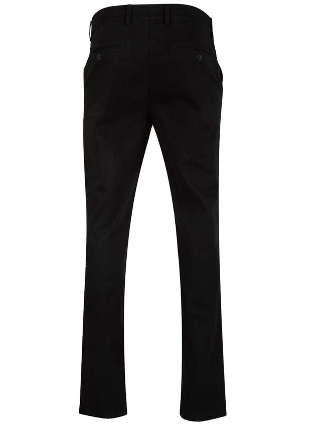 Men's Boston Chino Pants in black, featuring a fitted style with back pockets and a simple logo.
