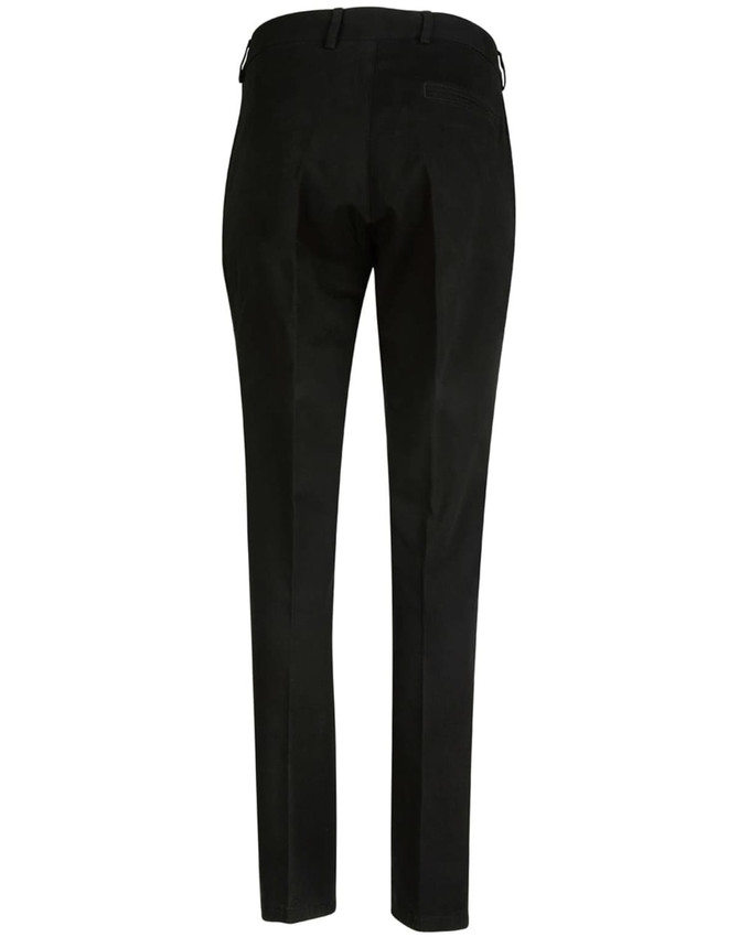 Ladies' Boston Chino Pants in black, featuring a tailored fit and back pockets. Includes a logo detail.