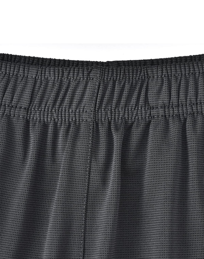 A pair of dark grey bamboo charcoal sports shorts featuring an elastic waistband and breathable fabric.