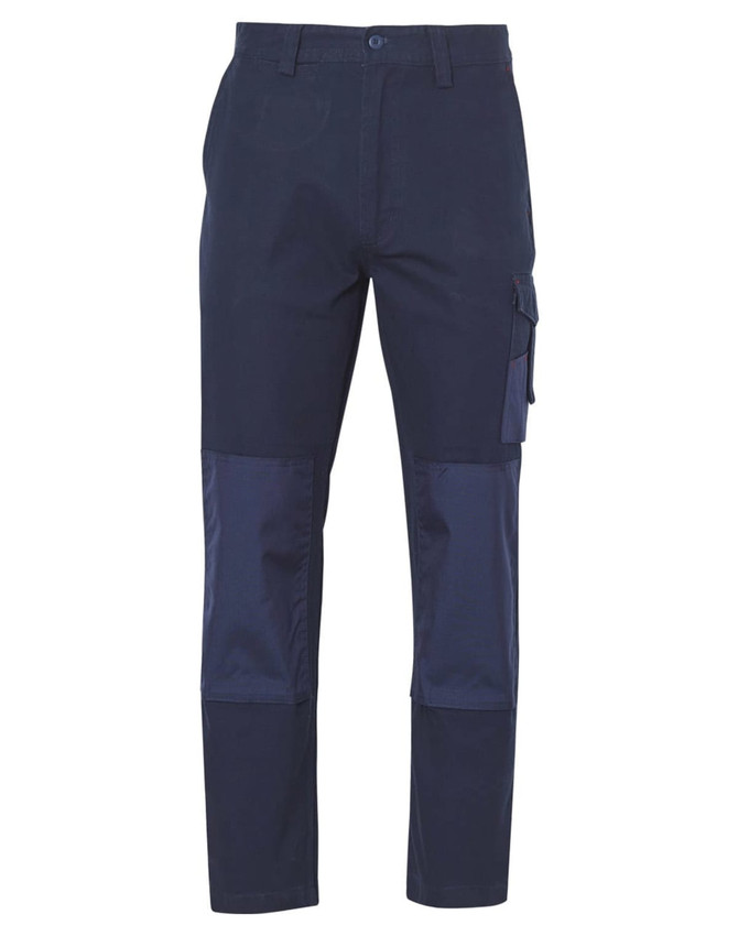 Heavy Duck Weave Dura-Wear Work Pant in navy, featuring cargo pockets and reinforced panels for durability.
