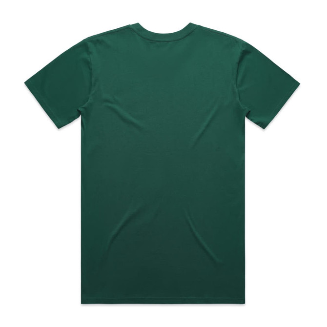 A green T-shirt featuring a plain back design with no visible logos or text.
