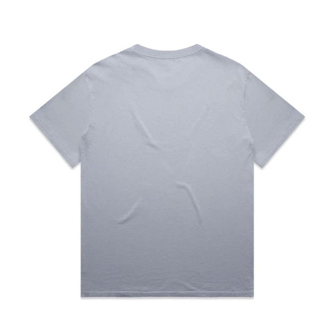 A grey faded t-shirt with a plain back, featuring a soft texture and a relaxed fit.