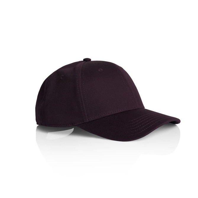 A dark purple cap with a curved brim and a subtle logo on the front.
