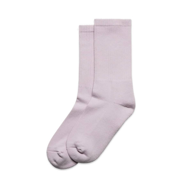 A pair of light purple socks, soft in texture, with a simple design. The item includes another matching pair.