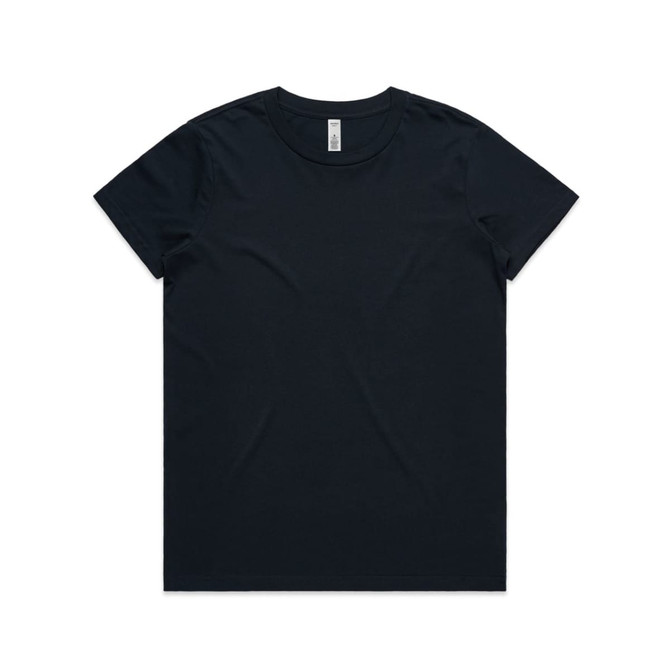 A black basic t-shirt featuring a round neck and short sleeves, with a logo on the label.