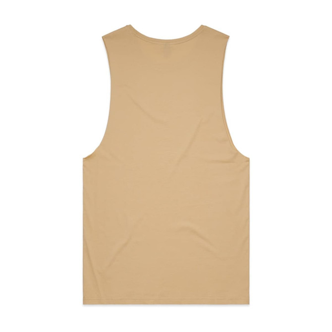 A tan singlet tank top with a smooth texture and a simple design. The top has no visible logos or branding.