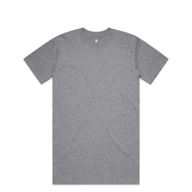 A grey Classic Plus Tee with short sleeves and a round neckline, featuring a logo on the label.