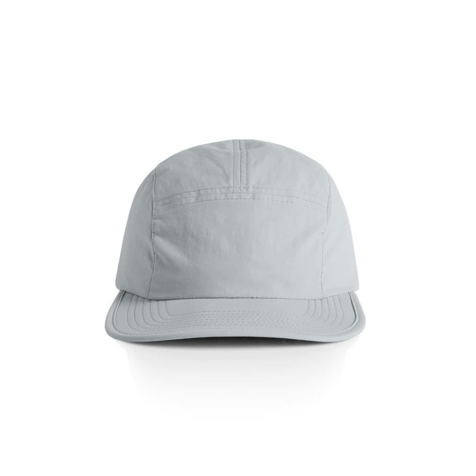 A light green nylon cap with a flat brim and a simple design, featuring a logo on the front.