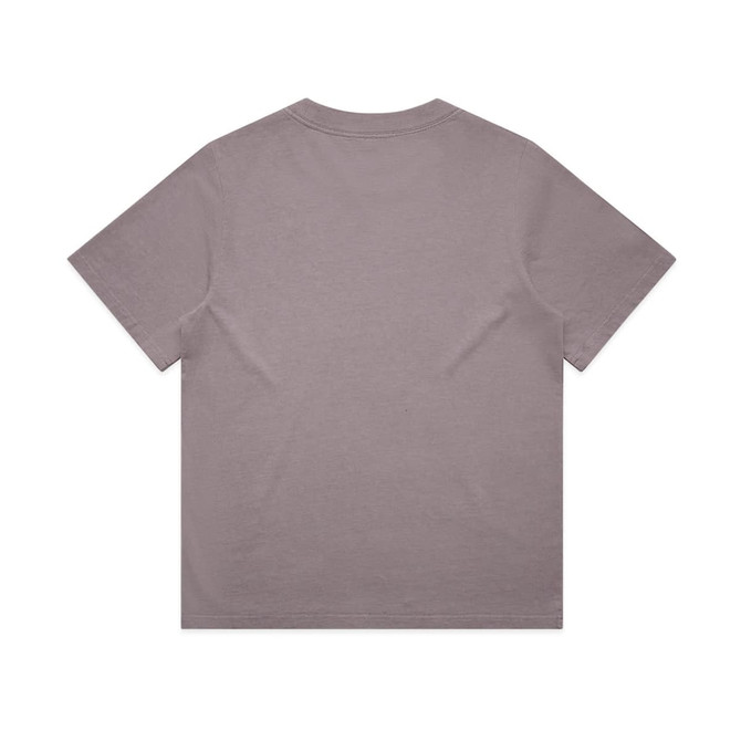 A heavy faded tee in a soft mauve colour, featuring short sleeves and a relaxed fit. It has a simple design with no visible branding.