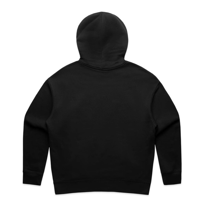 A black hoodie featuring a half zip design and a hood. The back is plain with no visible branding.