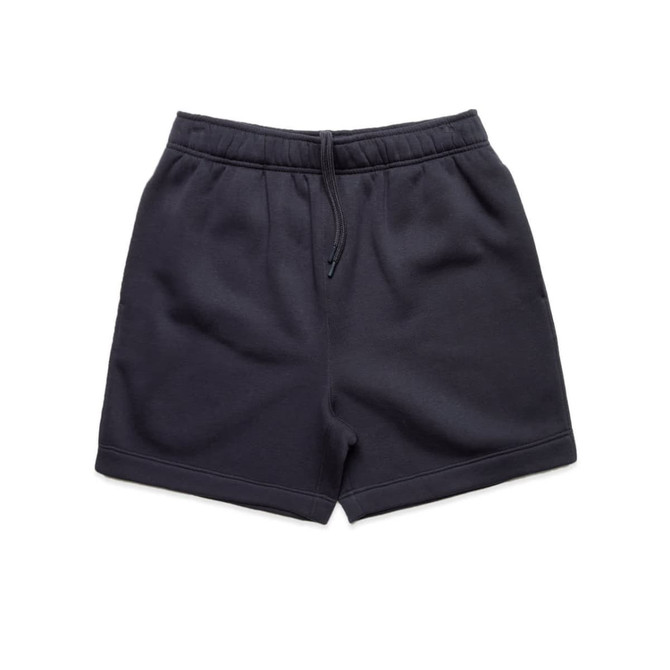 Relax Track Shorts in navy, featuring an elastic waistband and side pockets, with a subtle logo.