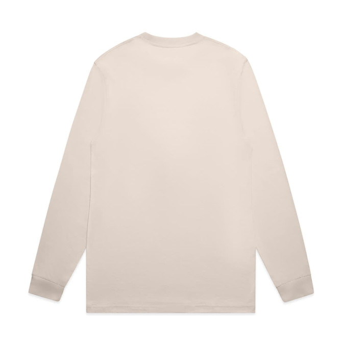 A long-sleeve t-shirt in a light beige colour, featuring a simple design with no visible text or graphics.