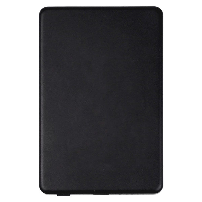 A black power bank with a sleek design, accompanied by a USB and a pen. The set includes branding elements.