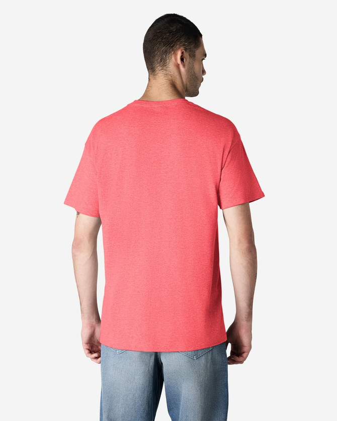 A light coral Gildan cotton t-shirt displayed from the back, featuring short sleeves and a plain design.
