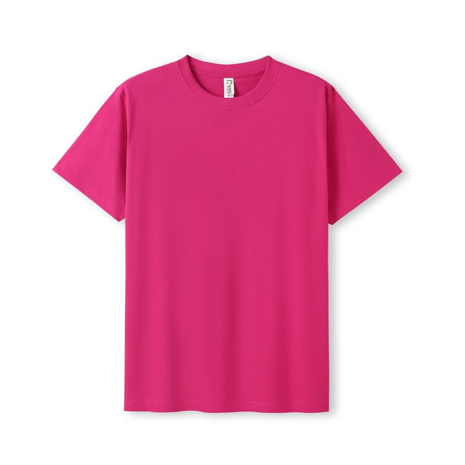 A pink modern fit T-shirt for men or unisex, featuring short sleeves and no visible logos.