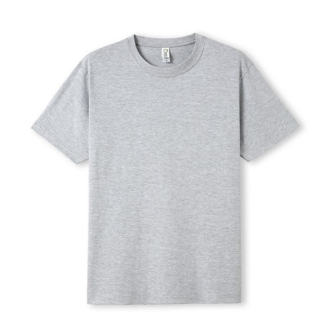 A grey modern fit T-shirt with short sleeves and a logo on the label.