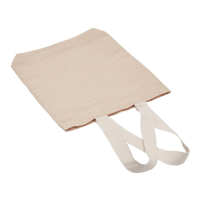 A premium juco tote bag in a natural beige colour with long, sturdy handles. It features a simple design.