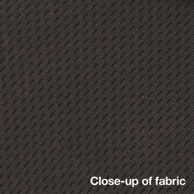 A close-up of a textured fabric in dark grey, showcasing its weave and material detail.