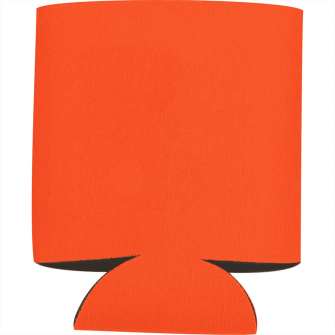 An orange collapsible can insulator designed for 350ml drinks, featuring a simple stubby holder shape and branding.