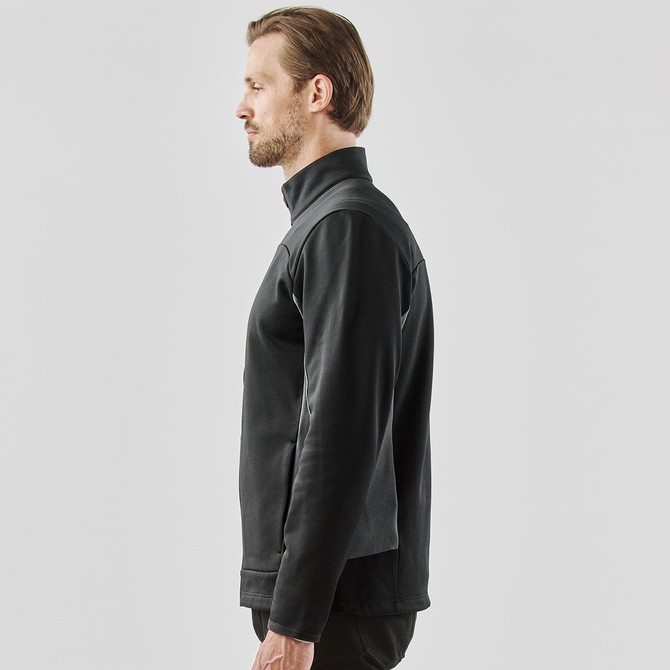 A men's Appaloosa knit jacket in black, featuring a high collar and a sleek fit. It has a logo on the side.