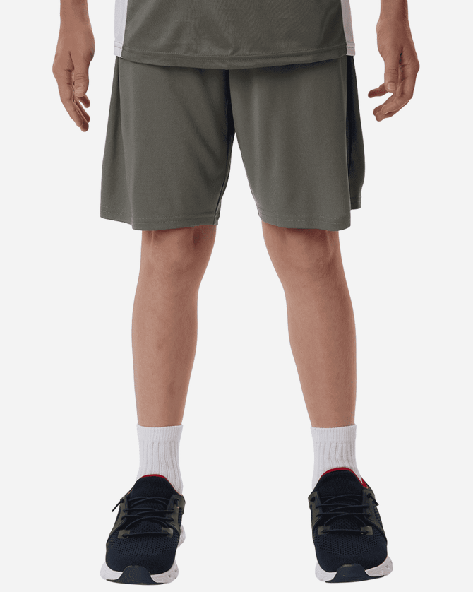 Men's Pro-Lock Performance Short in dark green, featuring a relaxed fit and branded logo.