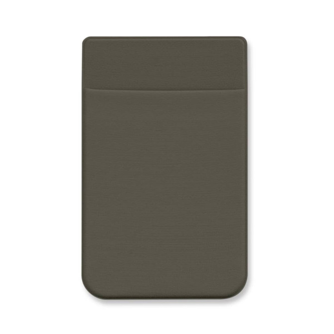 A Lycra Phone Wallet in a muted olive green color, featuring a single pocket for easy storage.