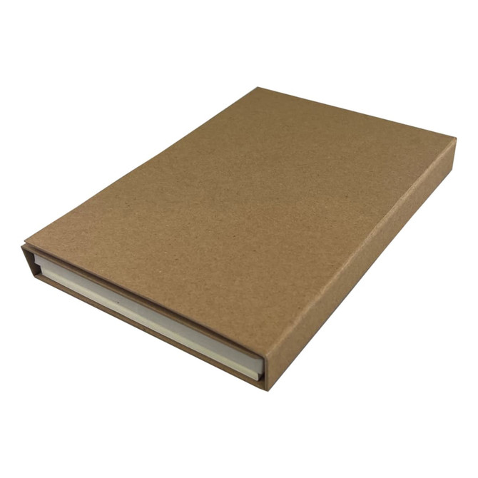 A stationery set in a kraft packaging featuring a simple, minimalist design. Includes various memo items.