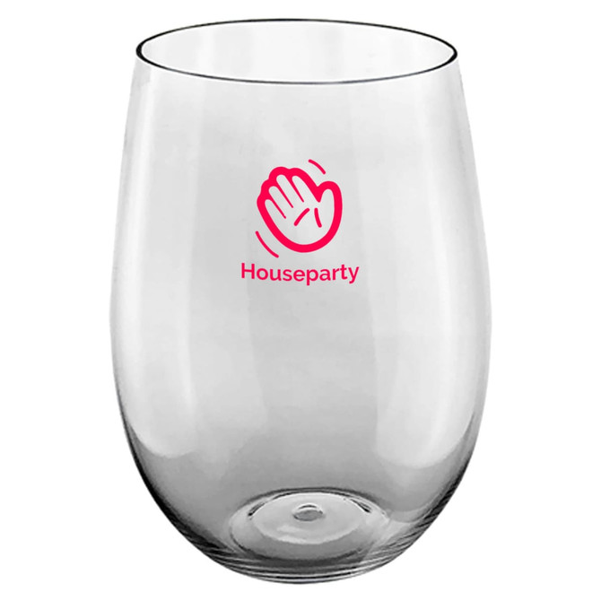 A drink bottle made of clear plastic, featuring a logo and a rounded shape, ideal for casual use.