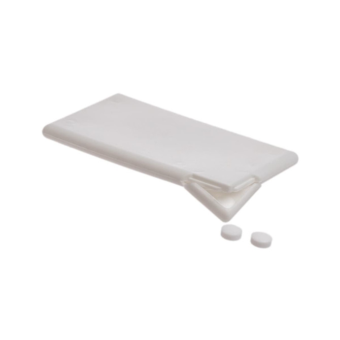 A pack of rectangular sugar-free breath mints with two mints visible beside the pack. The packaging is white and simple.