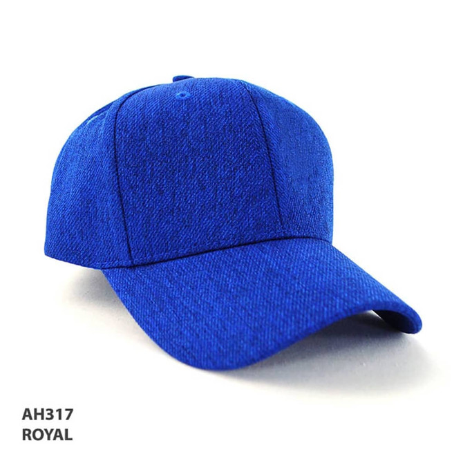 A royal blue cap with a structured design and a flat peak, featuring a logo on the front.