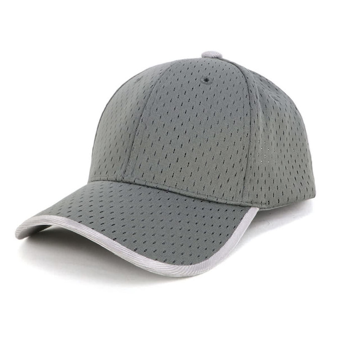 A grey Waffle Mesh Cap with a contrasting underbrim and a logo on the front.
