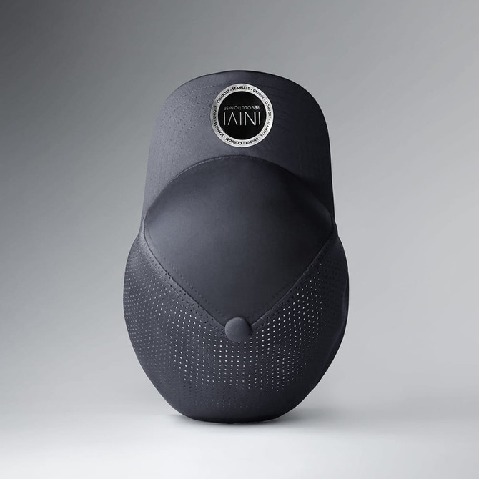 A black premium nylon cap with a textured design and a logo on the front.