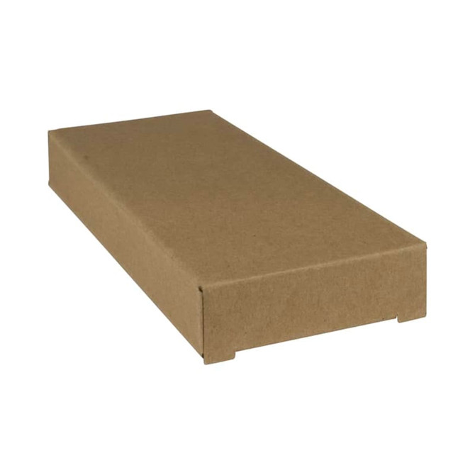 A brown kraft box with a sliding lid, suitable for packaging products or gifts.