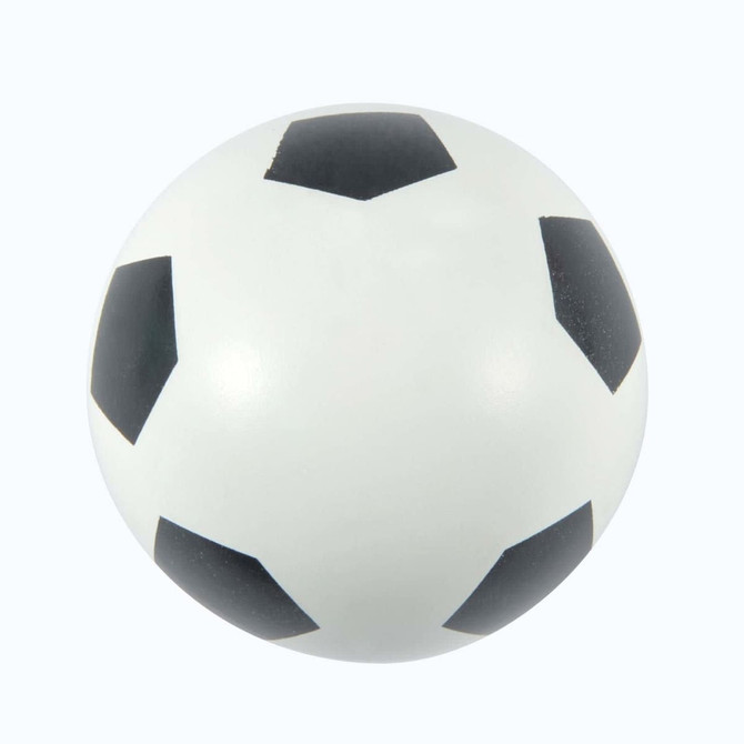 A Hi Bounce Soccer Ball featuring a classic white design with black pentagonal patches.