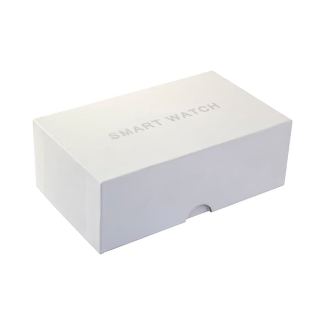 A white gift box designed for pen packaging, featuring a logo and a sleek, minimalist design.