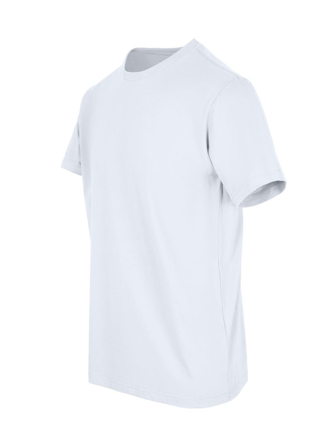 A light blue men's/unisex American style t-shirt with short sleeves and a plain design. It has a logo on the back.