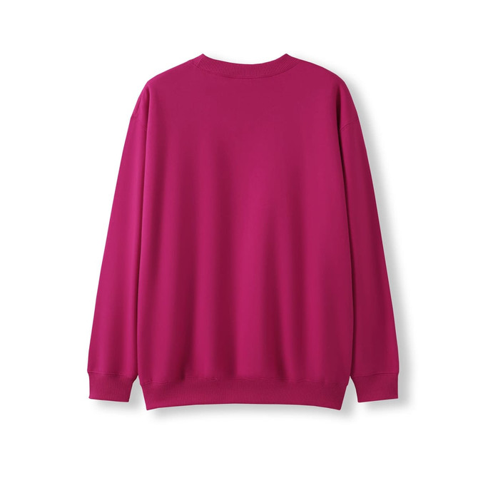 A vibrant pink adult poly cotton fleece jumper with a simple design and no visible branding.
