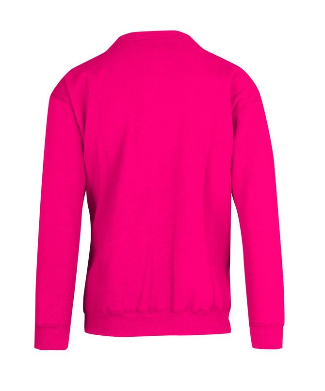 A vibrant pink adult poly cotton fleece jumper with a simple design and no visible branding.