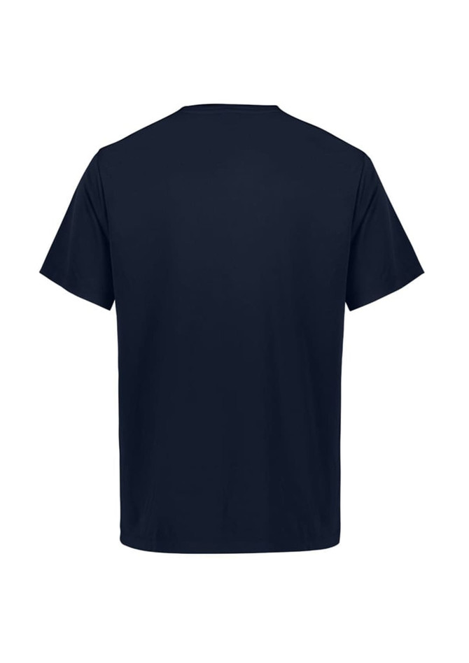 A plain navy blue short sleeve tee with a standard fit and no visible branding on the back.
