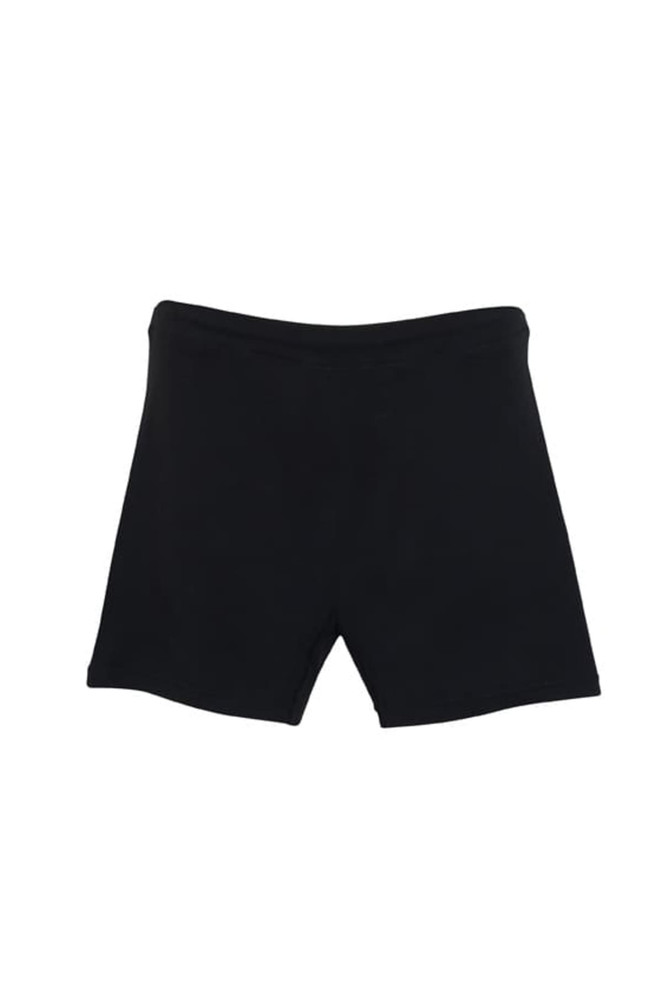 A pair of black women's dress shorts with a simple design and no visible branding.