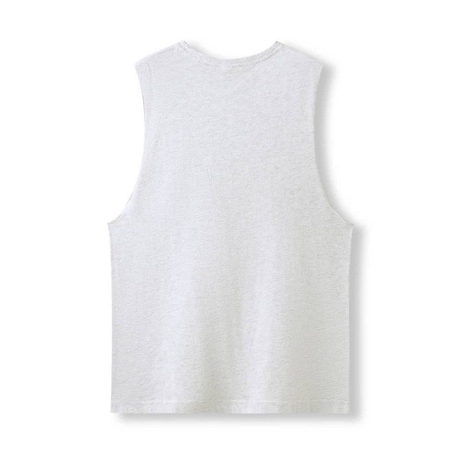 A white unisex combed cotton tank top featuring a simple design and no visible logos or branding.
