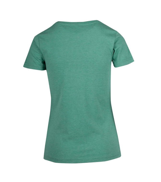 A green marl women's t-shirt featuring a classic crew neck and short sleeves, with a simple design.