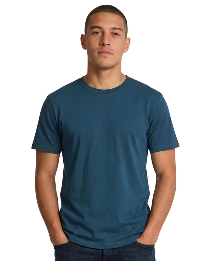 A black unisex Earth Care T-shirt featuring a classic crew neck design and a branding label.