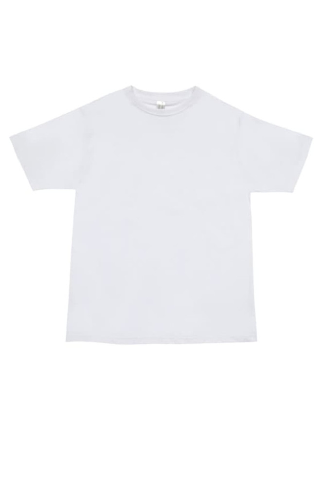 A light grey men's organic cotton T-shirt with a simple design and short sleeves. It features a logo on the label.