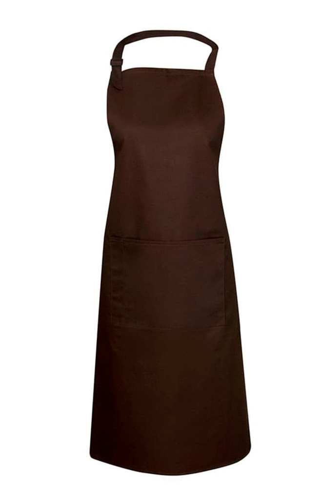 Poly Cotton Aprons, Bib Style, W86xL94cm (With adjustable neck strap and pocket, Black)