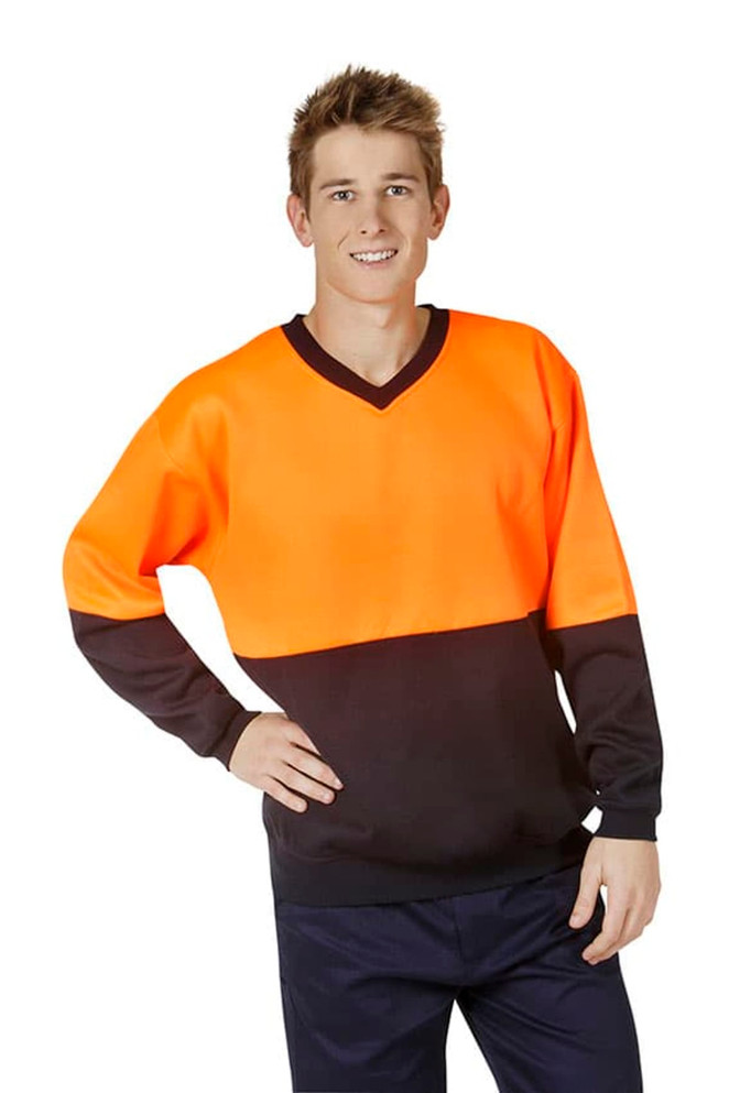 Hi Vis Fleecy Sweat, V-neck